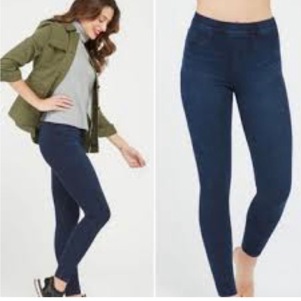 SPANX Jean-ish  Dark blue Ankle leggings. Size 1X